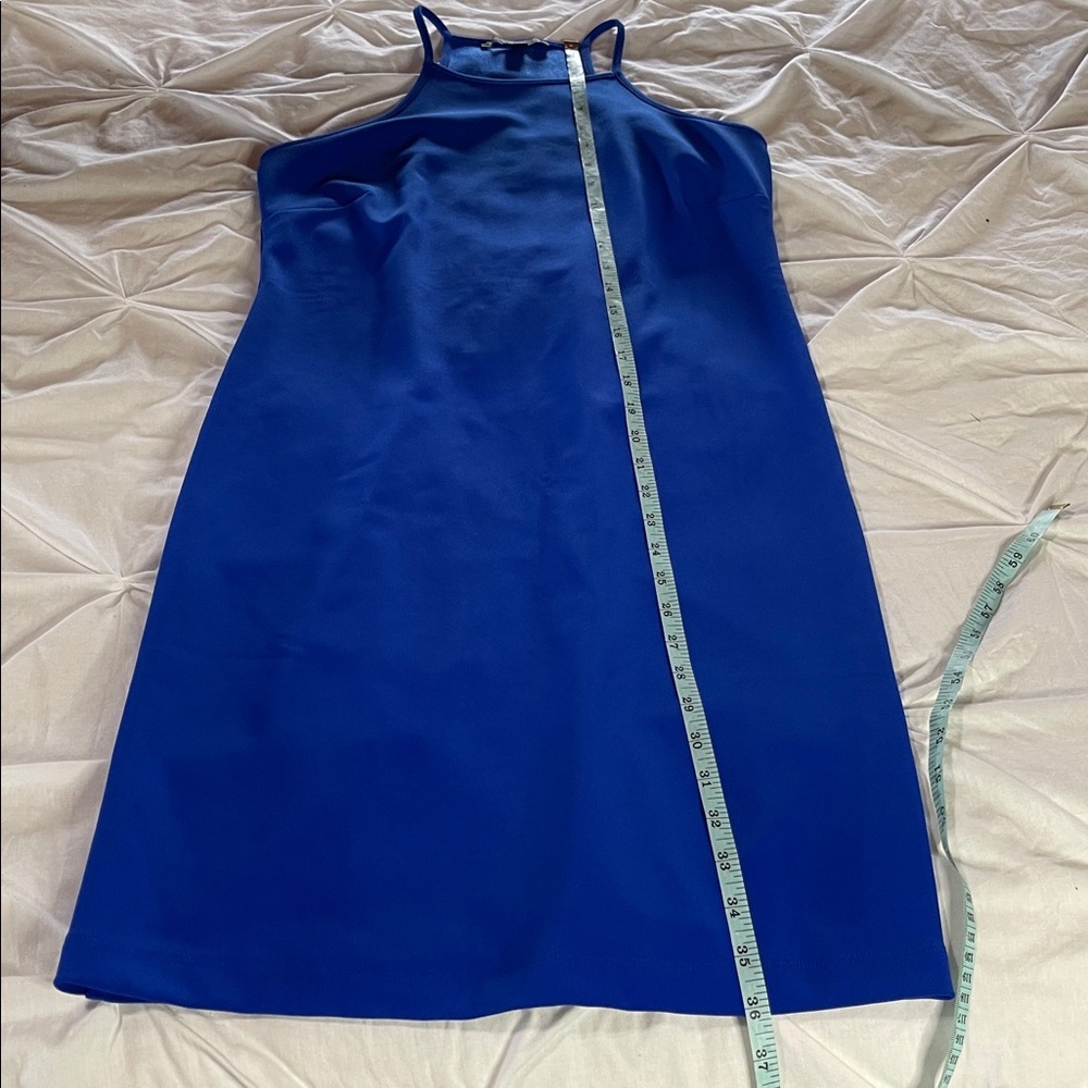 Boston Proper Blue Sleeveless High Neck Short Dress - Picture 8 of 9